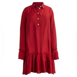 J. Crew Red Long Sleeve Dress